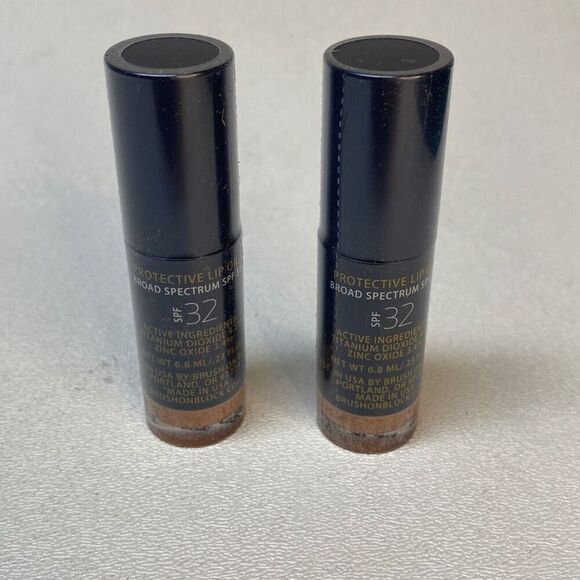 Brush on block Protective Lip Oil SPF 32 pack of 2 .23oz each Exp: 2025 - Picture 1 of 4